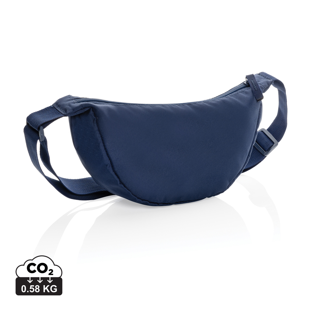 Sac demi-lune bandoulière personnalisable rPET Crescent Bleu marine
